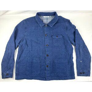 Peter Millar Denim Over Shirt Stretch Chore Coat Jacket Mens XXL Blue Golf Indig